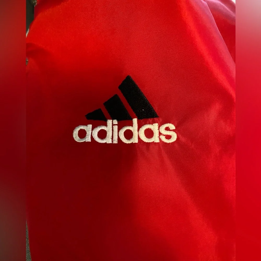 Adidas Reversible Hooded Jacket Vintage Red & Gray – Size Large